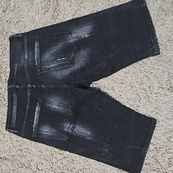 NWT 7TH HVN Jean Shorts Distressed Ripped Stretch Black Denim 32 Jorts Stretch - Picture 5 of 9